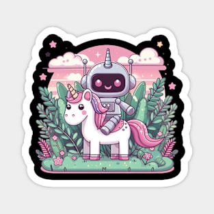 Cute Robot Unicorn Magnet