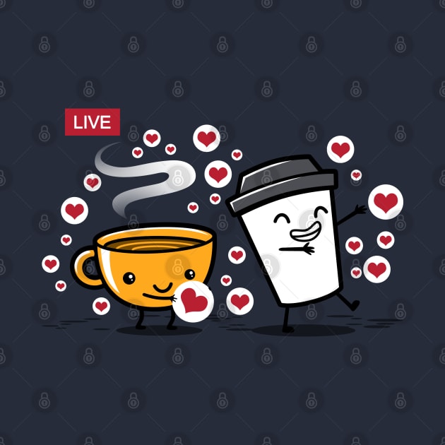 Funny Cute Kawaii Coffee Live Streaming On SocMed by BoggsNicolas