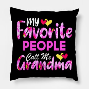 My Favorite People Call Me grandma Cute Floral Mother's Day Pillow