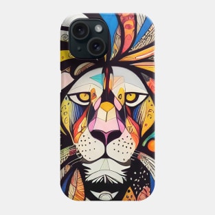 Abstract lion face from ornament. Phone Case