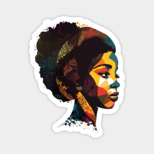 Black Women Power, African American History Geometric Art Magnet