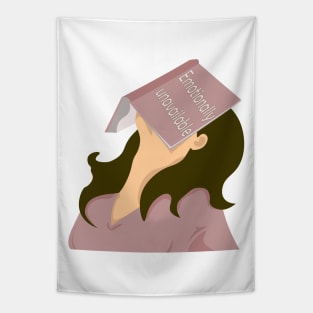 Emotionally unavailable bored brunette girl Tapestry
