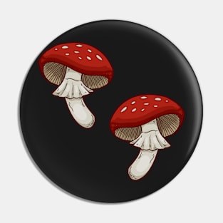 Toadstool Mushroom Fungi Repeating Pattern Pin