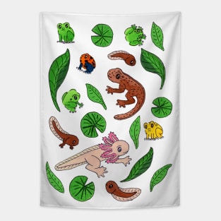 Adorable Amphibians-mixed media Tapestry