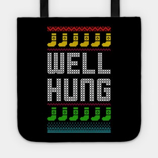 well hung ugly christmas sweater Tote