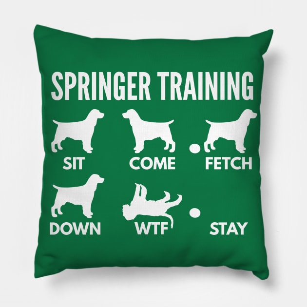 Springer Spaniel Training Springer Dog Tricks Pillow by DoggyStyles