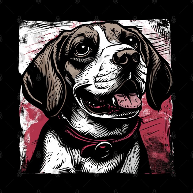 Retro Art Beagle Dog Lover by June Sixteen