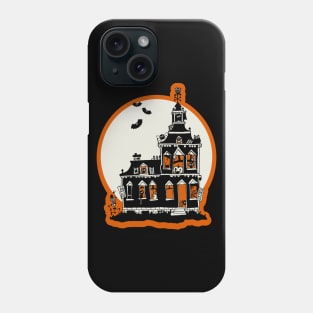 Vintage Style Haunted House - Happy Halloween Phone Case