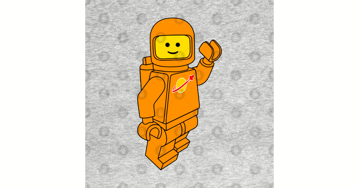 Spaceman! (Orange) - Lego - Sticker | TeePublic