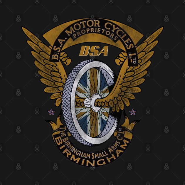 Vintage BSA Motorcycles Emblem by MotorManiac by MotorManiac