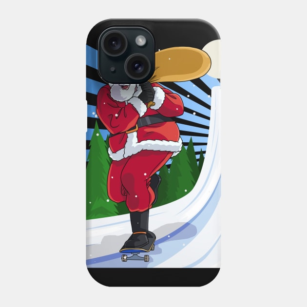 Santa Claus Skateboarding Christmas Phone Case by Noseking