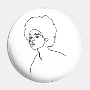 Black girl one line art Pin