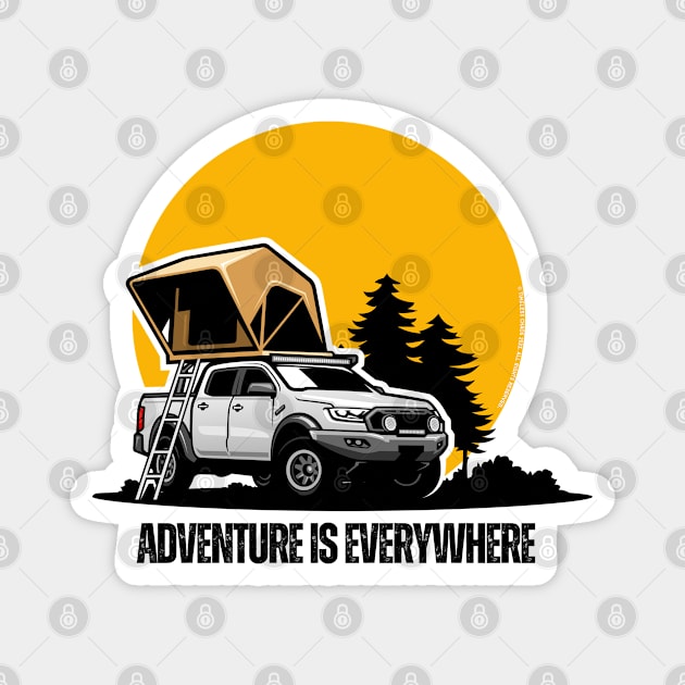 Adventure Is Everywhere 4WD Camper Tent Magnet by Timeless Chaos