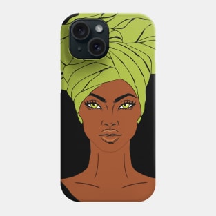 anime black girl yellow green 1 Phone Case