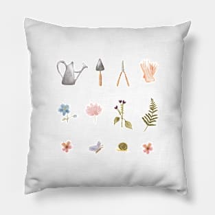 Garden Cottagecore Aesthetic | Watercolor Pillow