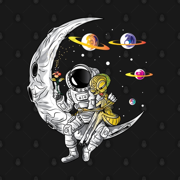 Astronaut And Alien In Love, Valentines Day Gift by ArticArtac