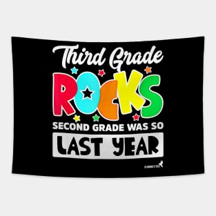 Back To School For Kids Teacher 3rd Grade Rocks Tapestry