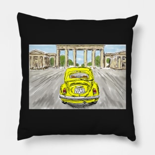 Classic car yellow Pillow