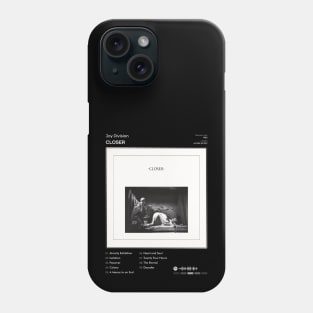 Joy Division - Closer Tracklist Album Phone Case