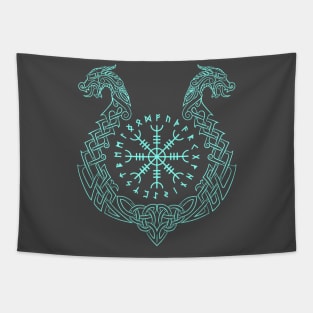 Helm of Awe (Ægishjálmr ) Symbol of Protection & Victory Tapestry