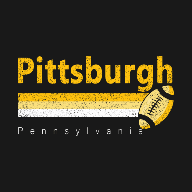 Pittsburgh Vintage Football Retro Pennsylvania For Game Day by Hong Lien 