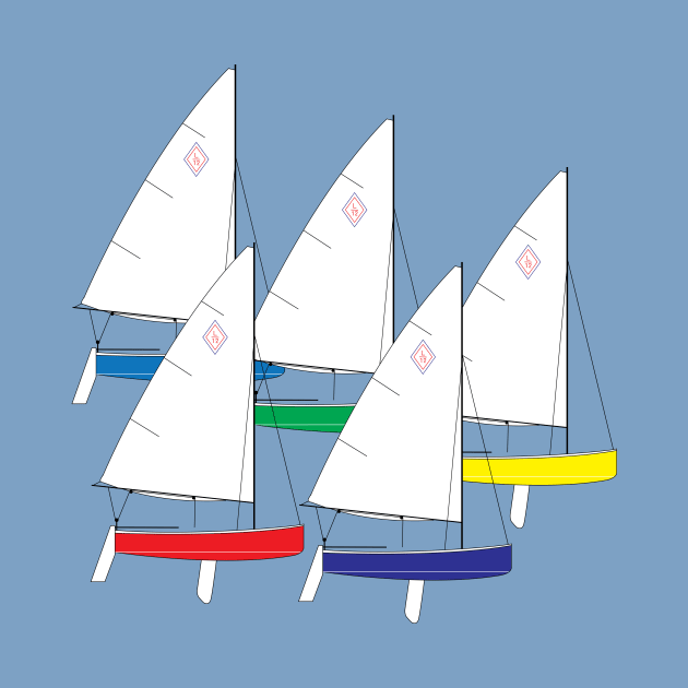 Lehman 12 Sailboats Racing by CHBB