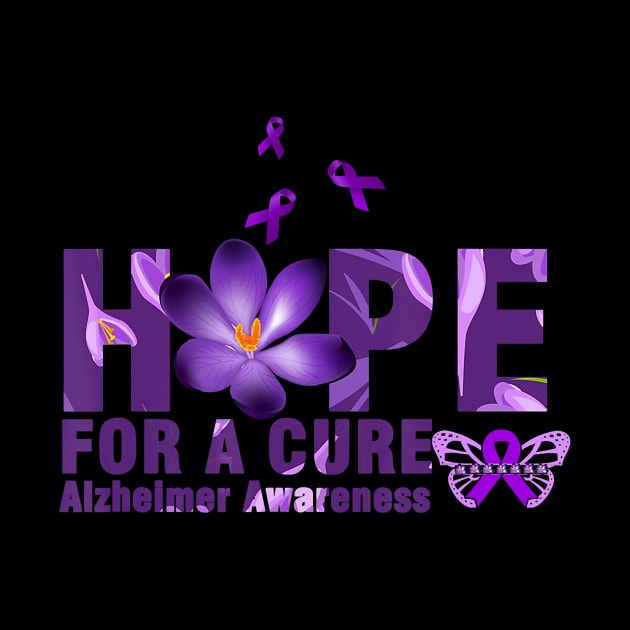 Hope For A Cure Alzheimer Awareness Flower and Butterfly Gift by thuylinh8