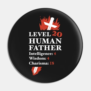 Level 20 Father DnD Dad Gift Shirt Pin