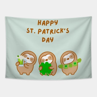 Happy St. Patrick’s Day Sloths Tapestry