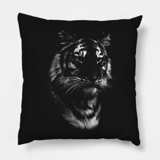 tiger, black shirt Pillow