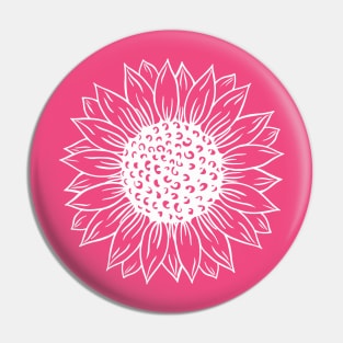 sunflower drawing white style and pink background Pin