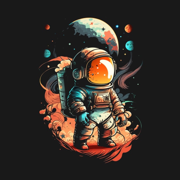 Astronaut in Fire by vamarik