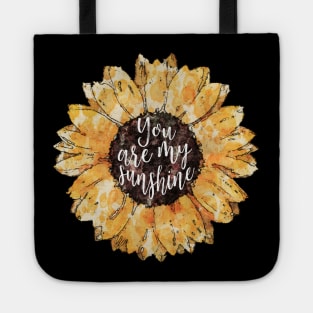 Sunflowers watercolor, you are my sunshine Tote