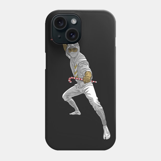 Black and White Christmas Ninja Phone Case by AyotaIllustration