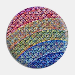 Rainbow Mermaid Dragon Circle Patterns Pin