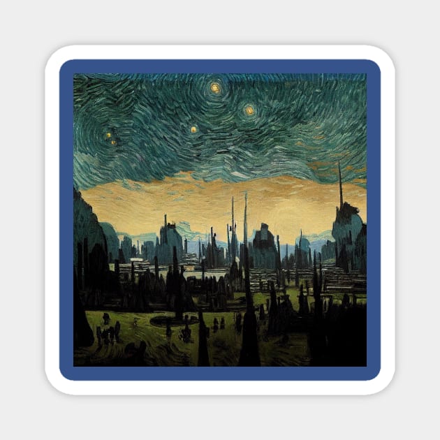 Starry Night in Kashyyyk Magnet by Grassroots Green