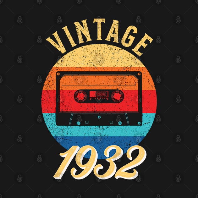 Vintage Year Since 1932 | Cassette | 90th Birthday Gift by jiromie