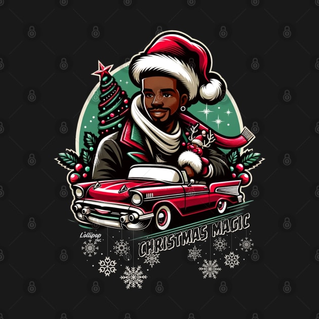 Reindeer Roadster Rally - A Xmas Christmas December Car Guy Retro Vintage Style by LollipopINC