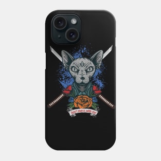 Samurai sphynx cat Phone Case