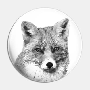 Black and White Fox Pin