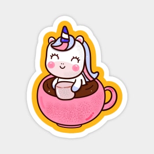 Cute Unicorn Coffee Cup Magnet