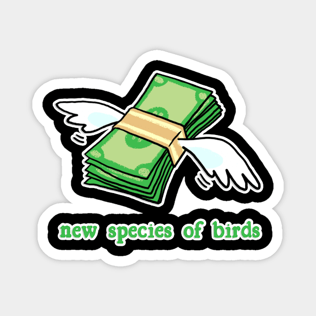 new spacies of birds pack of bills money dollars Magnet by GBDesigner