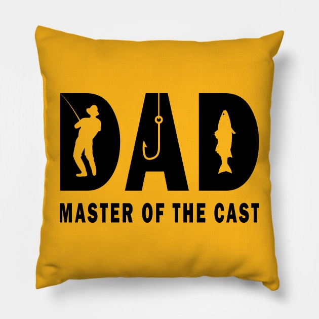 Dad Master Of The Cast Funny Dad Fishing Pillow by ArticArtac