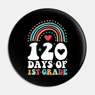 Happy 120th Day of School Teachers 1st Grade Rainbow Pin