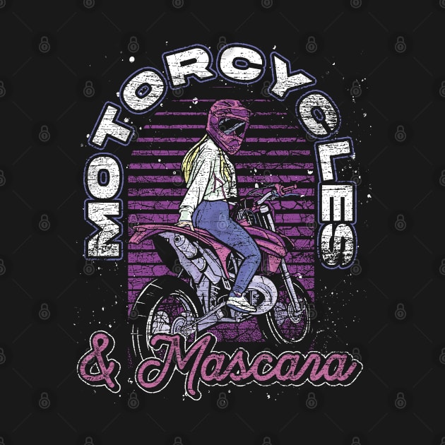 Mascara Funny Biking Women Retro Motorcycle Girls Biker by ShirtsShirtsndmoreShirts