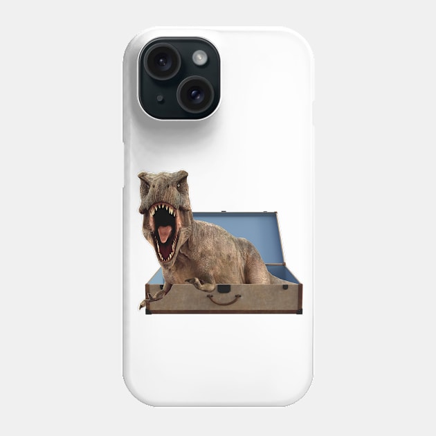 Tyrannosaurus in Luggage Phone Case by ColorFlowCreations