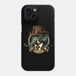 Retro logo with an Elephant Phone Case