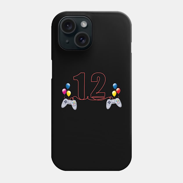 12th Birthday Boy Toddlers Video Gamer Phone Case by Msafi