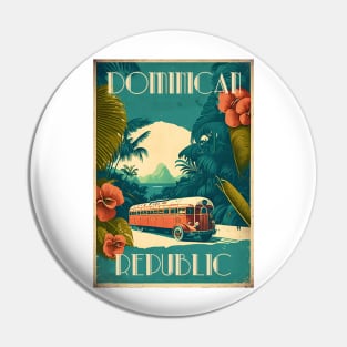 Dominican Republic Vintage Travel Art Poster Pin