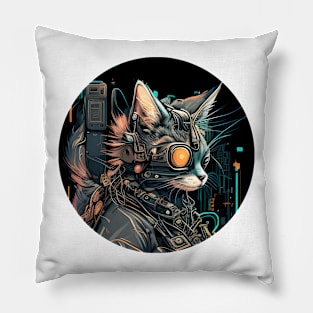 Cat Cyberpunk Futuristic - Love Cats Pillow